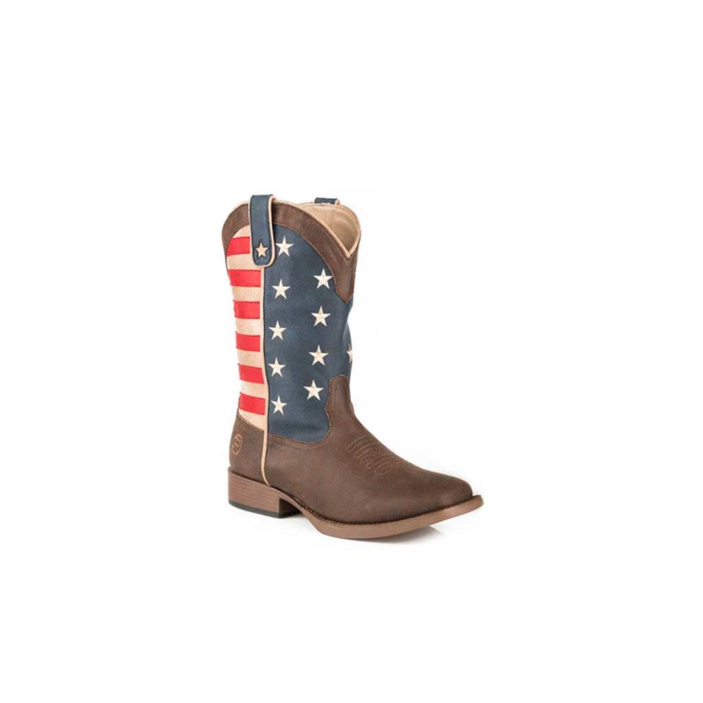 Roper Youth American Patriot Square Toe Fashion Cowboy Boots