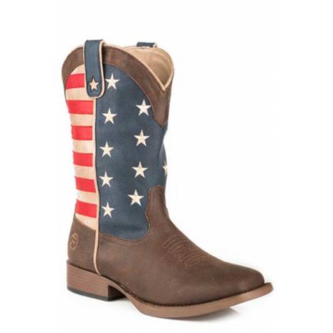 Roper Youth American Patriot Square Toe Fashion Cowboy Boots