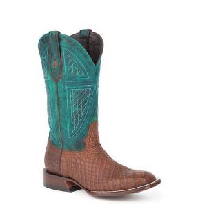 Stetson Mens Big Horn Exotic Gator Square Toe Cowboy Boots