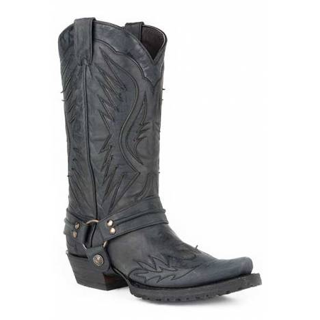 Stetson Mens Biker Outlaw Toe Cowboy Boots