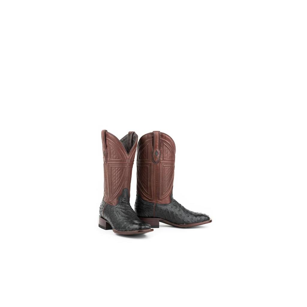 Stetson Mens Dillon Full Ostrich Square Toe Cowboy Boots