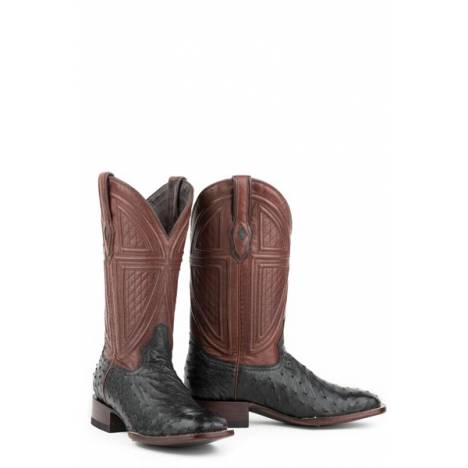 Stetson Mens Dillon Full Ostrich Square Toe Cowboy Boots