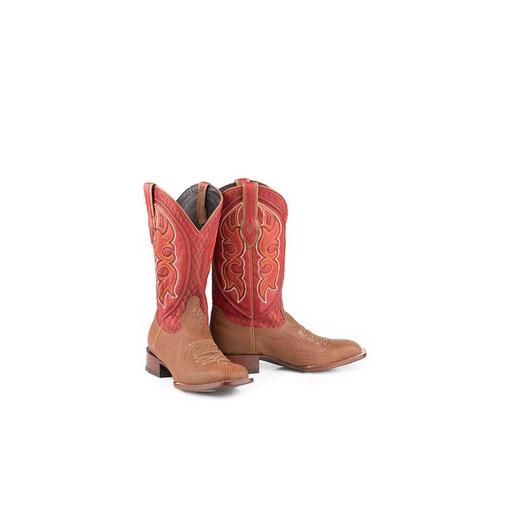 Stetson Mens Glendive Shark Exotic Square Toe Cowboy Boots