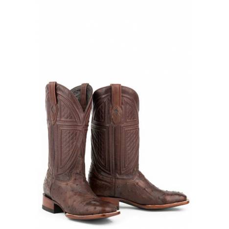 Stetson Mens Jackson Full Ostrich Square Toe Cowboy Boots