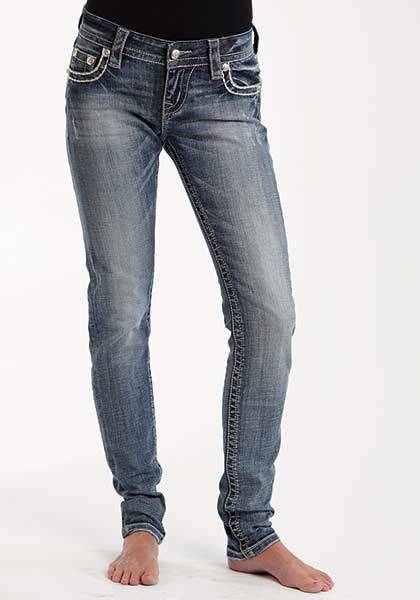 Stetson Ladies 503 Pixie Stix Fit Heavy Stitching Arrow Deco Back Pockets Jeans