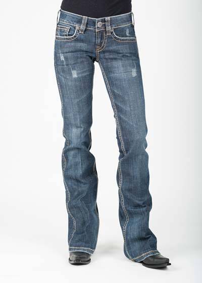 Stetson Ladies 816 Fit Lasso Loop Deco Back Pocket Flared Leg Jeans