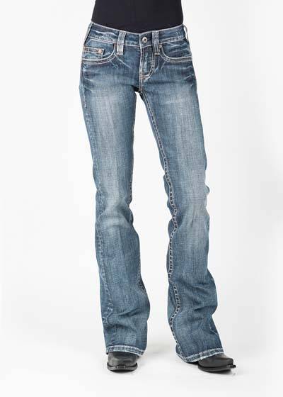 Stetson Ladies 818 Fit Back Flap Blanket Stitch Deco Pocket Boot Cut Jeans