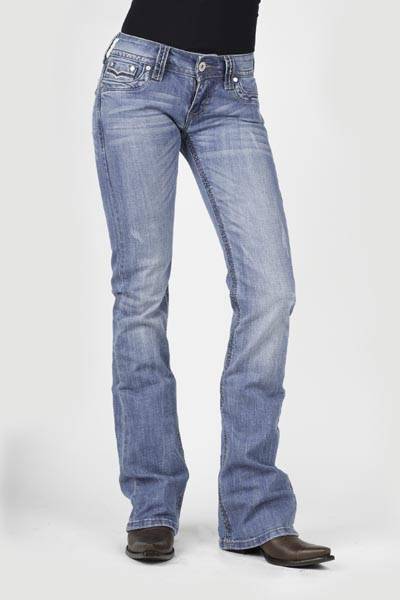 Stetson Ladies 818 Fit Heavy Stitch Flap Back Pocket Boot Cut Jeans