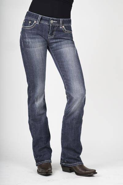 Stetson Ladies 818 Fit Heavy Top Stitch Back Flap Pocket Boot Cut Jeans
