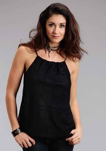 5-901084 Stetson Ladies Fall II Lace Tank Top - Black sku 5-901084