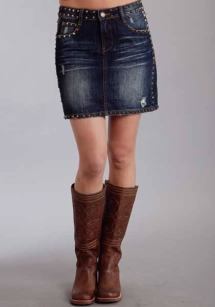 5-901093 Stetson Ladies Fall II Mini Denim Skirt With Studs sku 5-901093