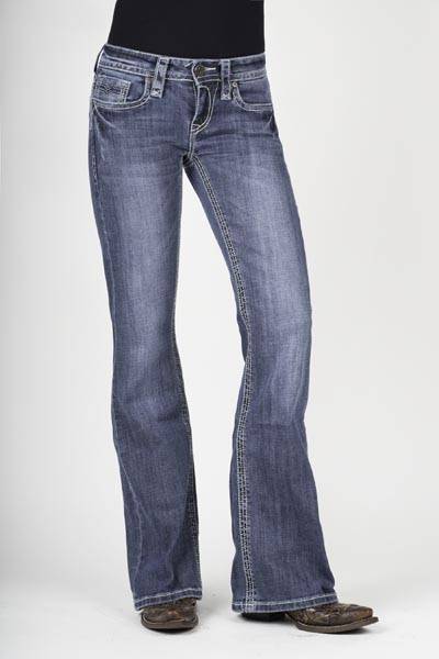 Stetson Ladies 816 Fit Western Deco Stitch Back Pocket Flared Leg Jeans
