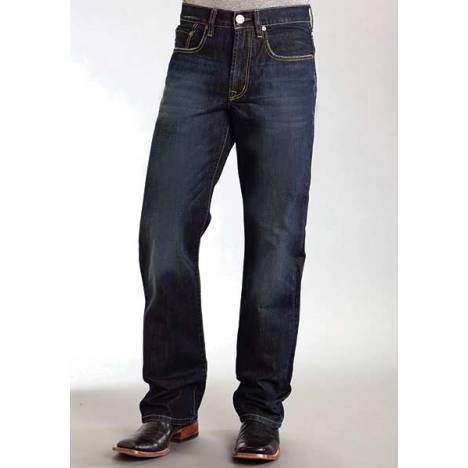 Stetson Mens 1312 Modern Fit Dark Rinse Basic Denim Jeans