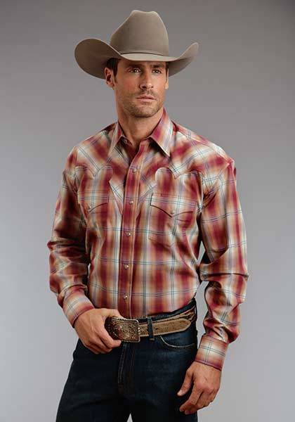 5-903045 Stetson Mens Fall I Fire Ombre Long Sleeve Snap Sh sku 5-903045