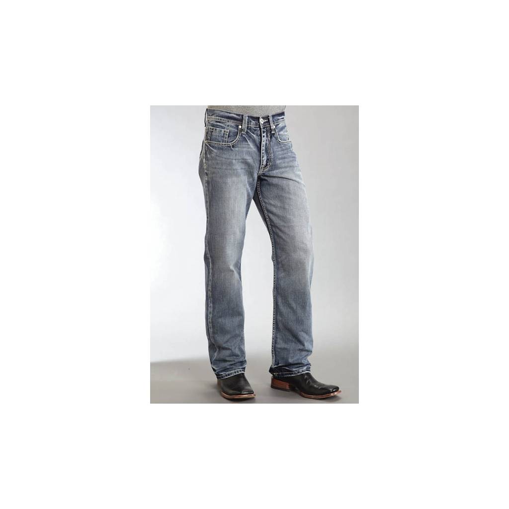 Stetson Mens Pieced Back Pocket Using Wrong Side Denim Jeans