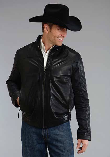 5-903791 Stetson Mens Smooth Lamb Leather Jacket - Black sku 5-903791