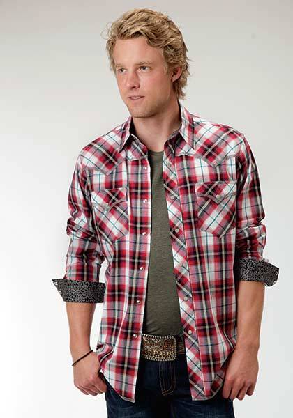 Roper Boys/' Performance Sundown Plaid Short Sleeve Western Shirt