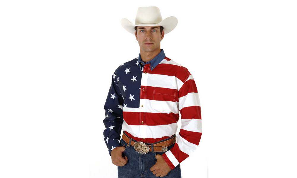 roper american flag shirt