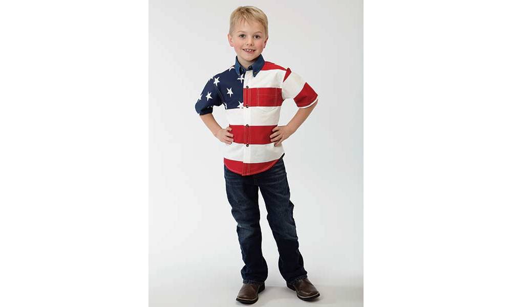 roper american flag shirt