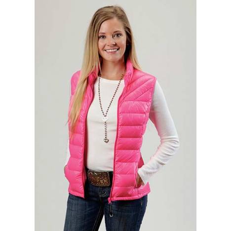 Roper Ladies Down Filled Range Gear Quilted Vest - Pink