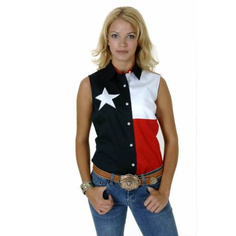 Roper Ladies Sleeveless Texas Pieced Flag Shirt