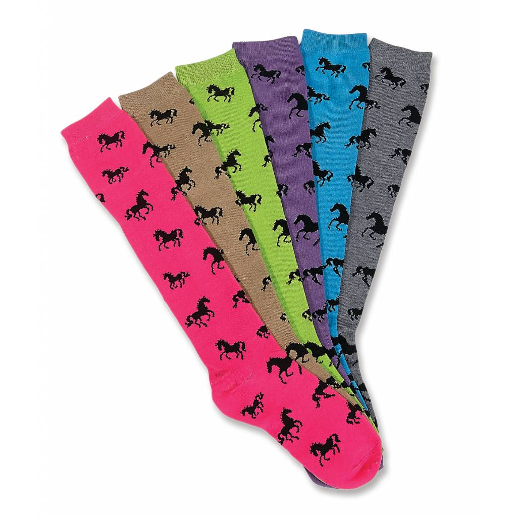 AWST Int'l Ladies' "Lila" Horses All Over Knee Socks- 6 Pack