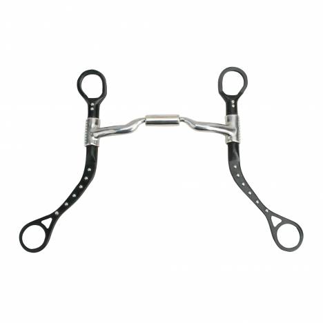 Myler Level 2 MBB Black Flat Shank Sweet Iron Low Port Comfort Snaffle With Dots