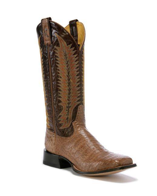Rod Patrick RPM110 Caiman Soft Brown Square Toe Boots- Mens