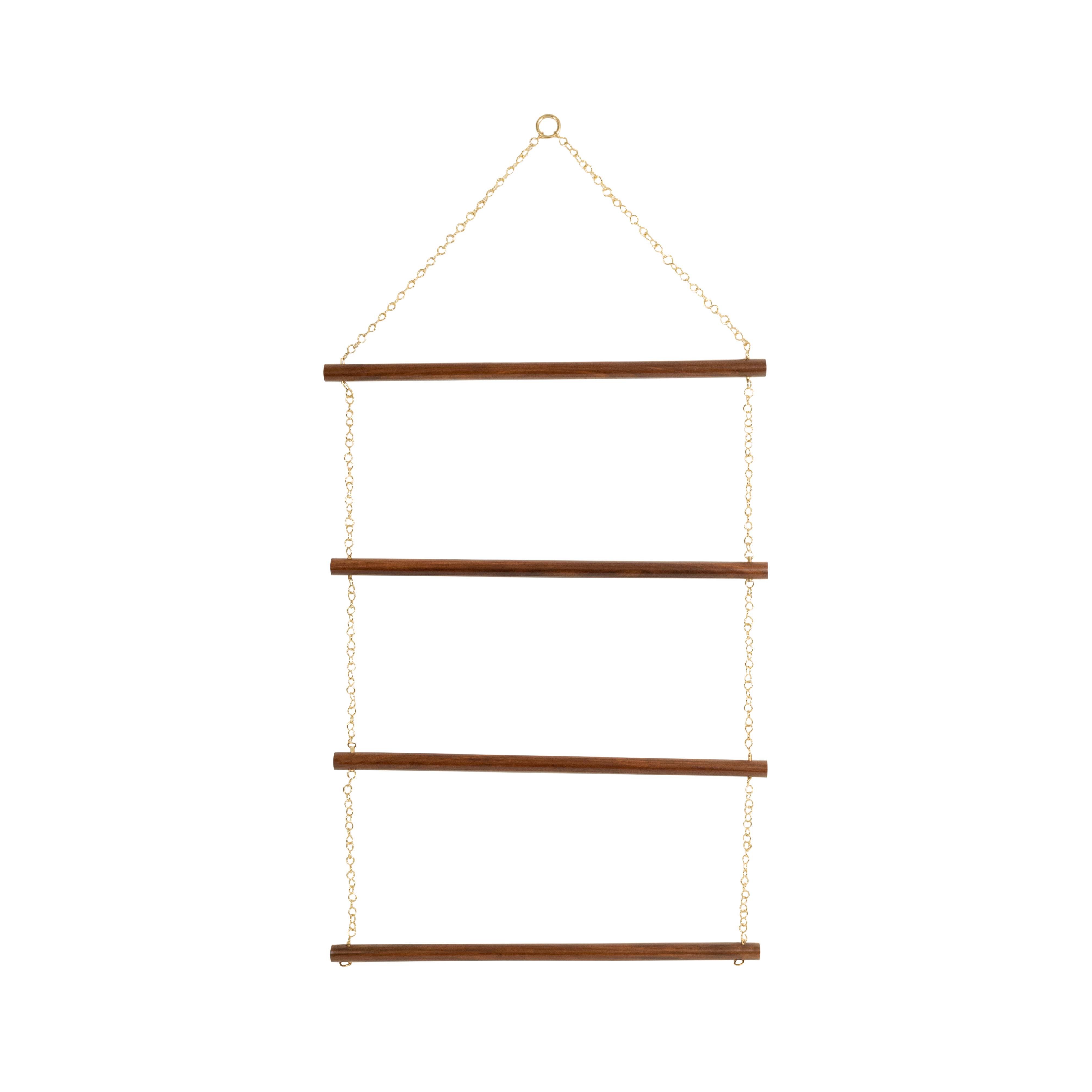 Burlingham Sports Brass And Wood 4 Tier Blanket Rack