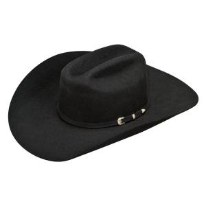 Ariat Mens Wool Double SS Brim & Crown 3 Pc Buckle Band Western Hat
