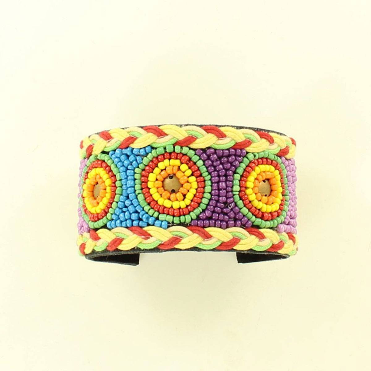 Blazin Roxx Beaded Circle Handmade Cuff