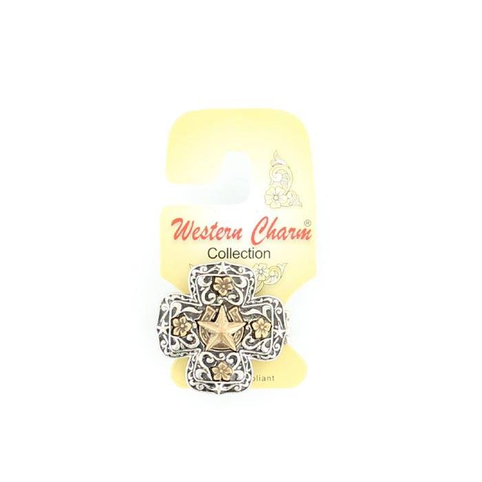 Blazin Roxx Cross With Goldstar Ring