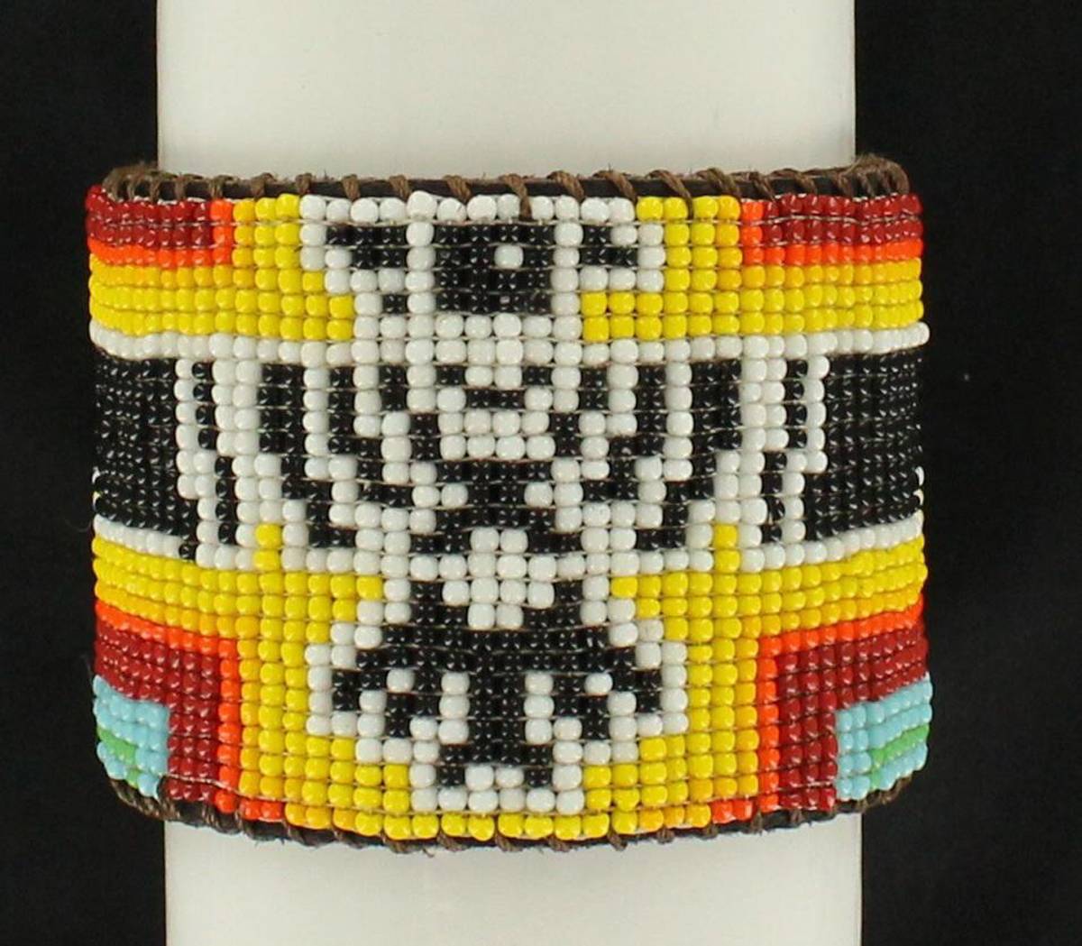 Blazin Roxx Leather Thunderbird Bead Cuff Bracelet