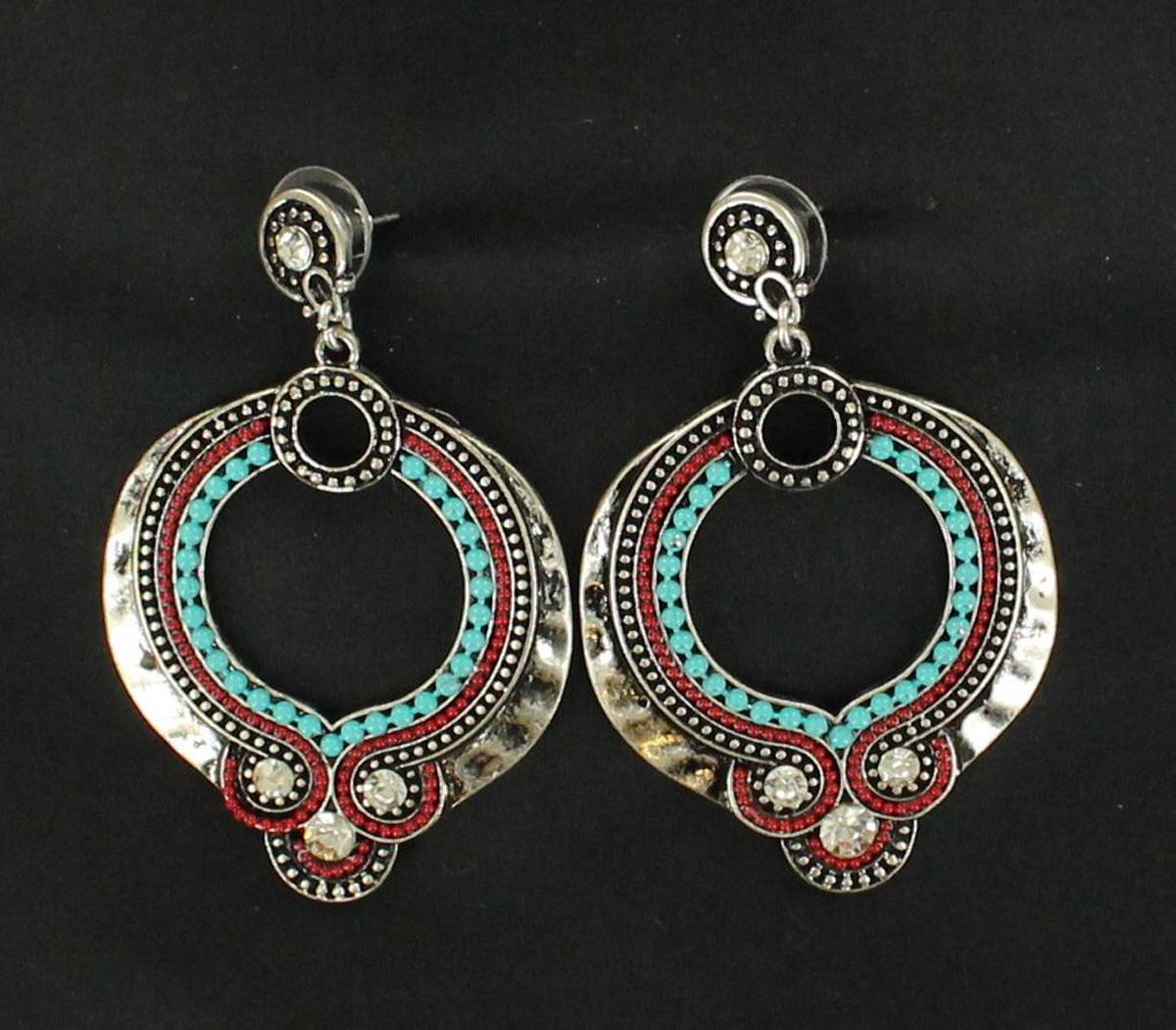 5-920830 Blazin Roxx Ornate Post Drop Crystal Earrings sku 5-920830