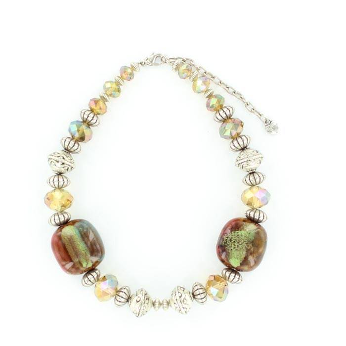 5-920855 Blazin Roxx Silver Tone Bead And Stone Necklace sku 5-920855