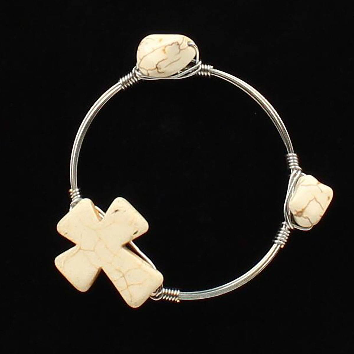 5-920904 Blazin Roxx Wired Stone Cross Bangle Bracelet sku 5-920904