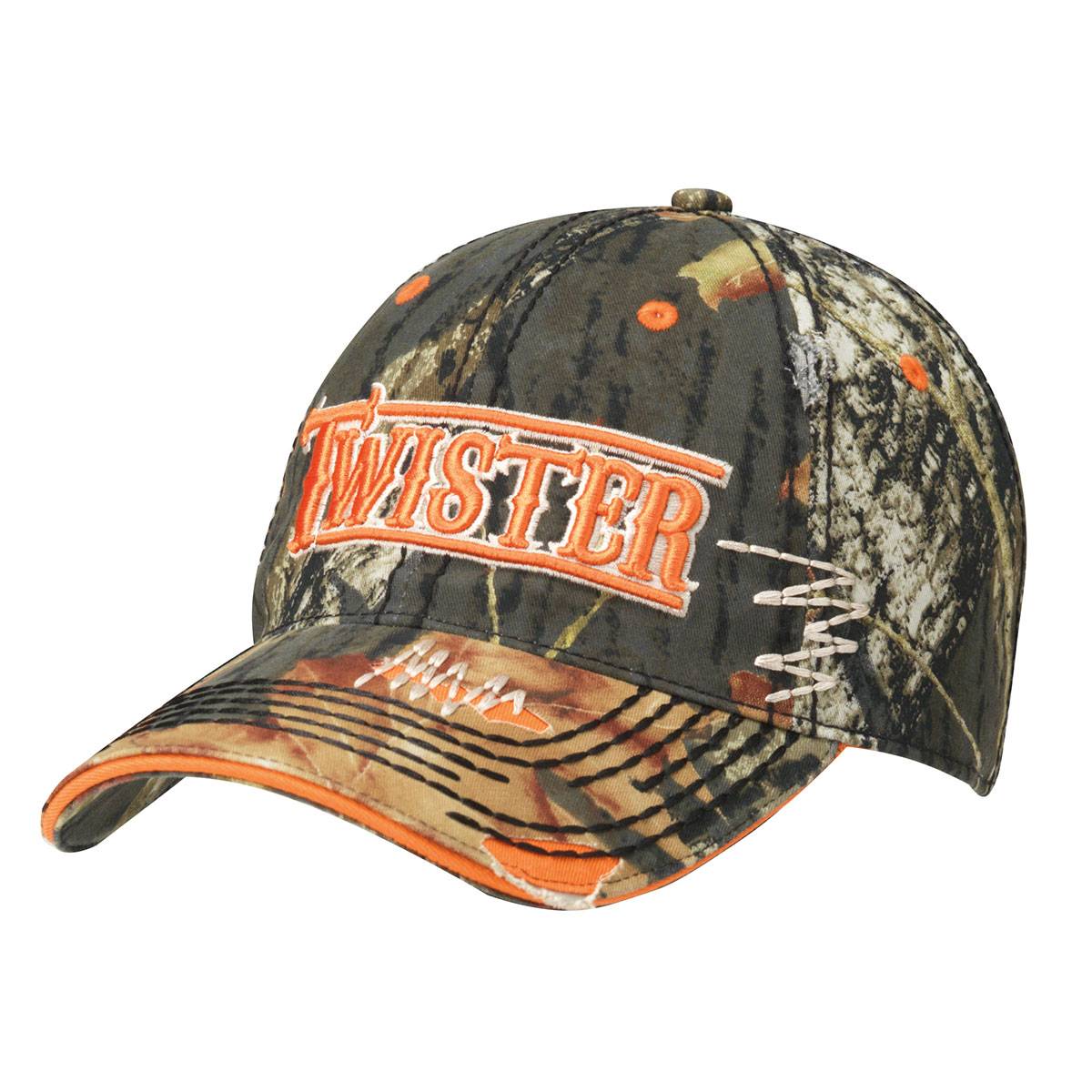 Twister Mens Mossy Oak Heavy Stitch Velcro Cap