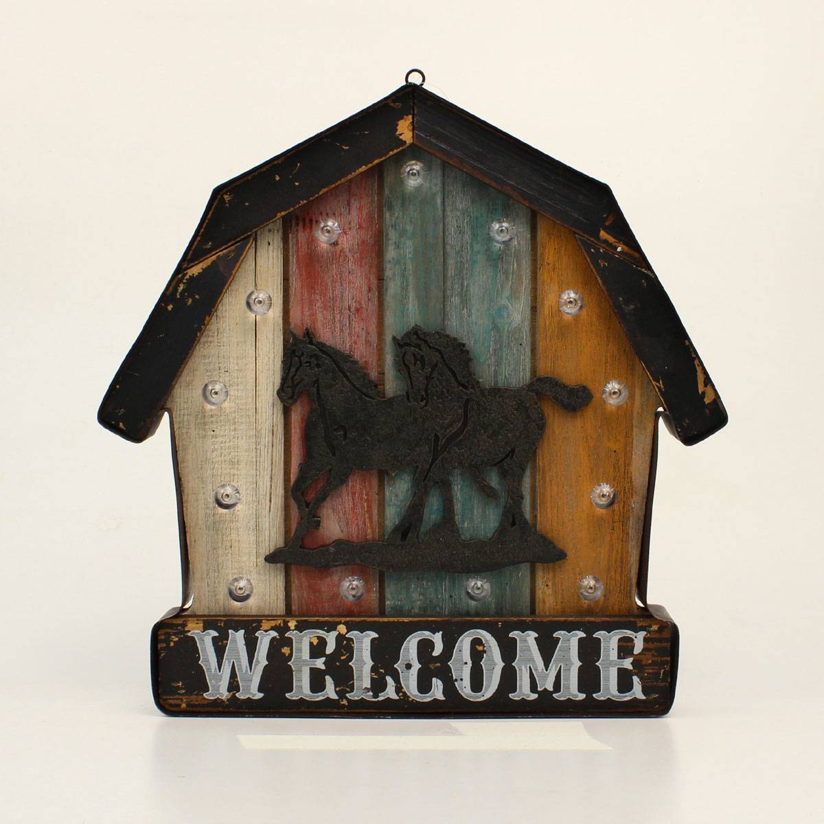 5-921542 Western Moments Barn Horse Welcome Led Sign sku 5-921542