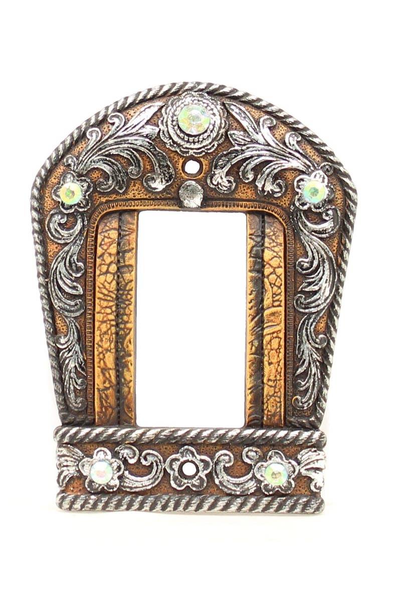 Western Moments Engraved Buckle Wide Single Switch Plate