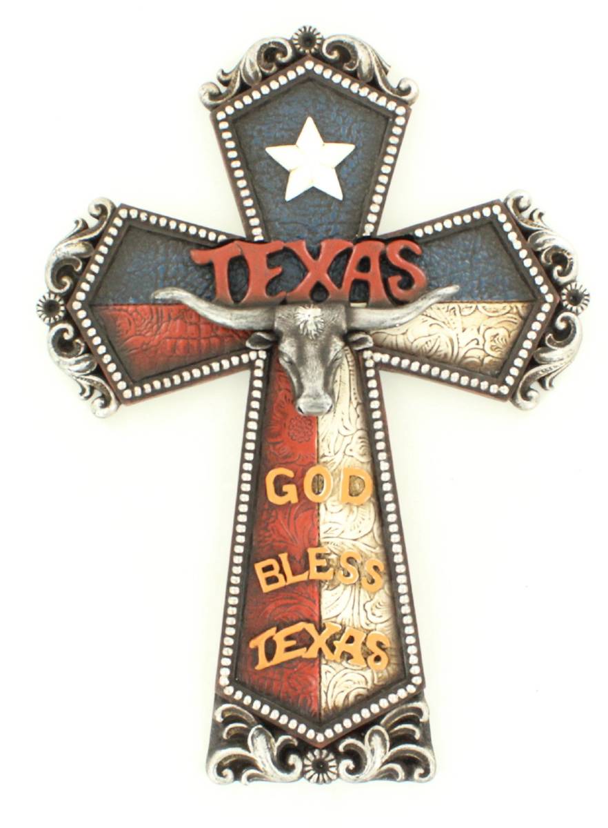 Western Moments God Bless Texas Cross