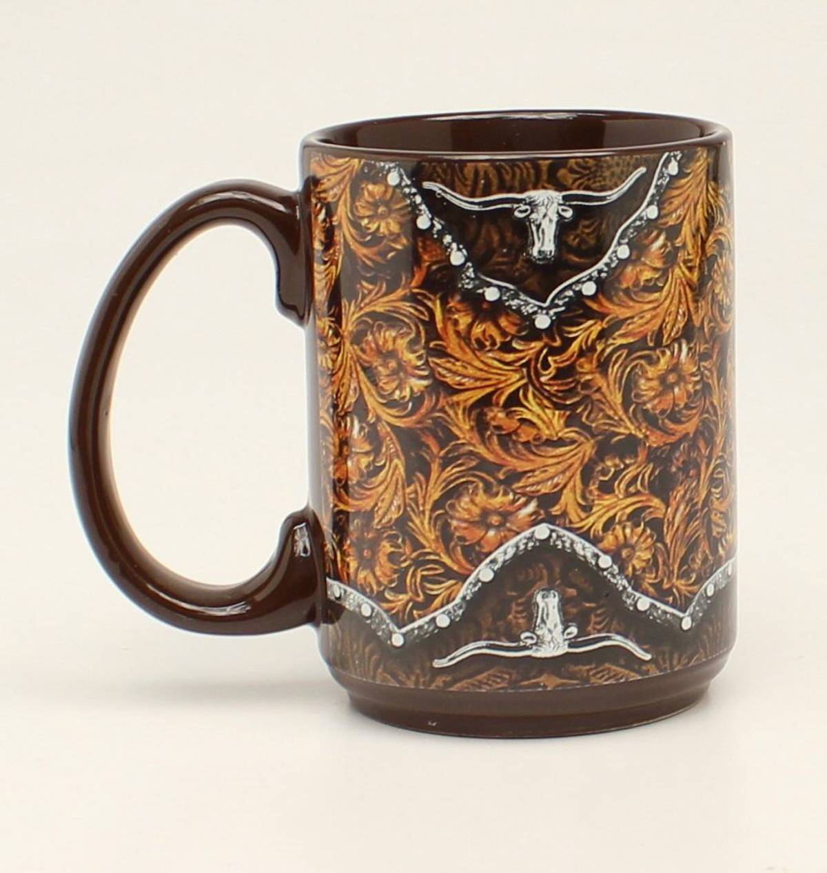 Western Moments Tooled Long Horn Mug