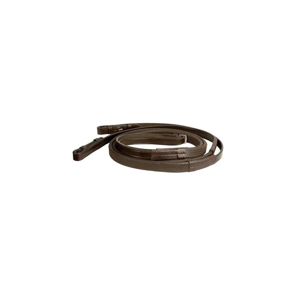 M. Toulouse Soft Touch Rubber Reins-Flat Leather