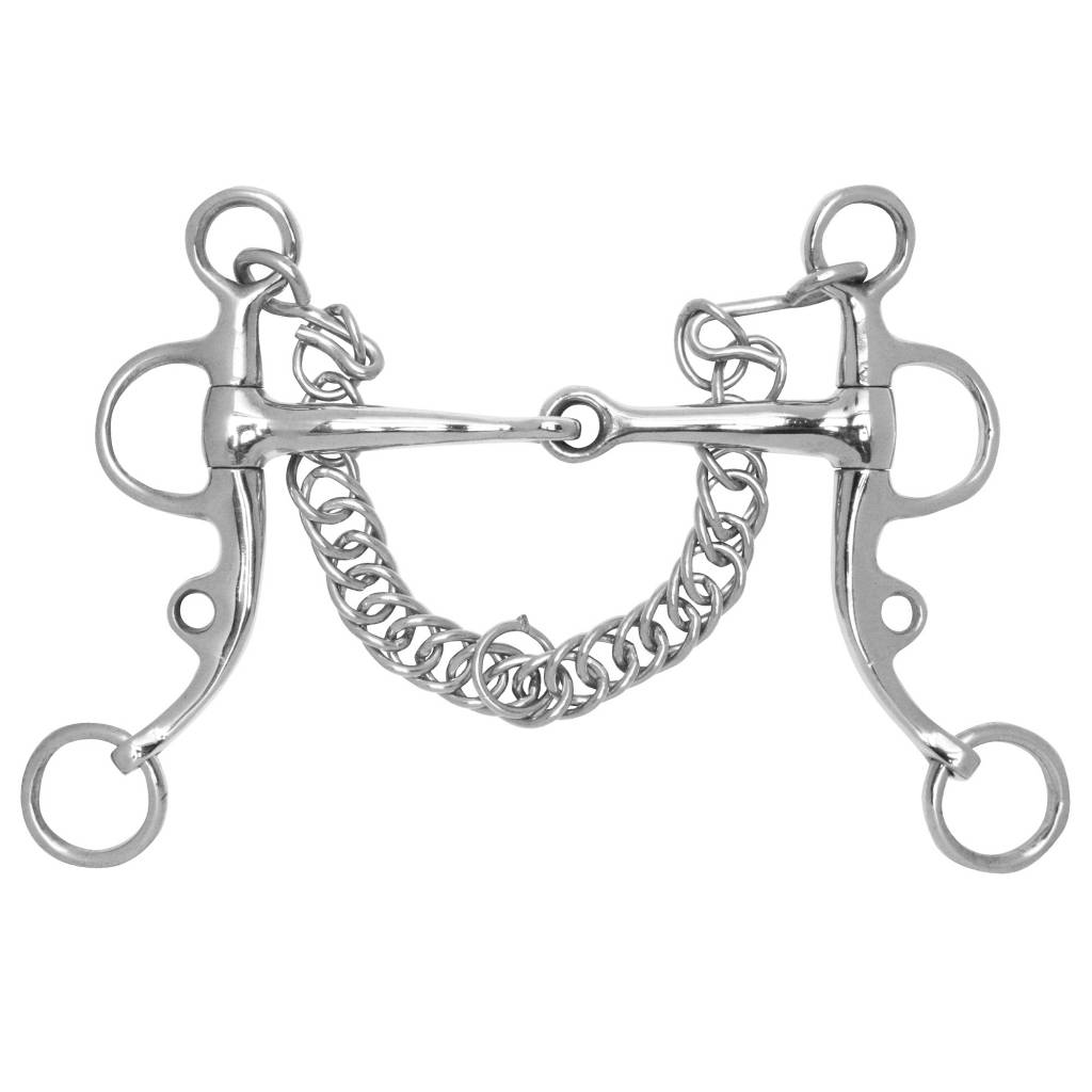 Toklat Argentine Tom Thumb Snaffle Bit With Curb Chain