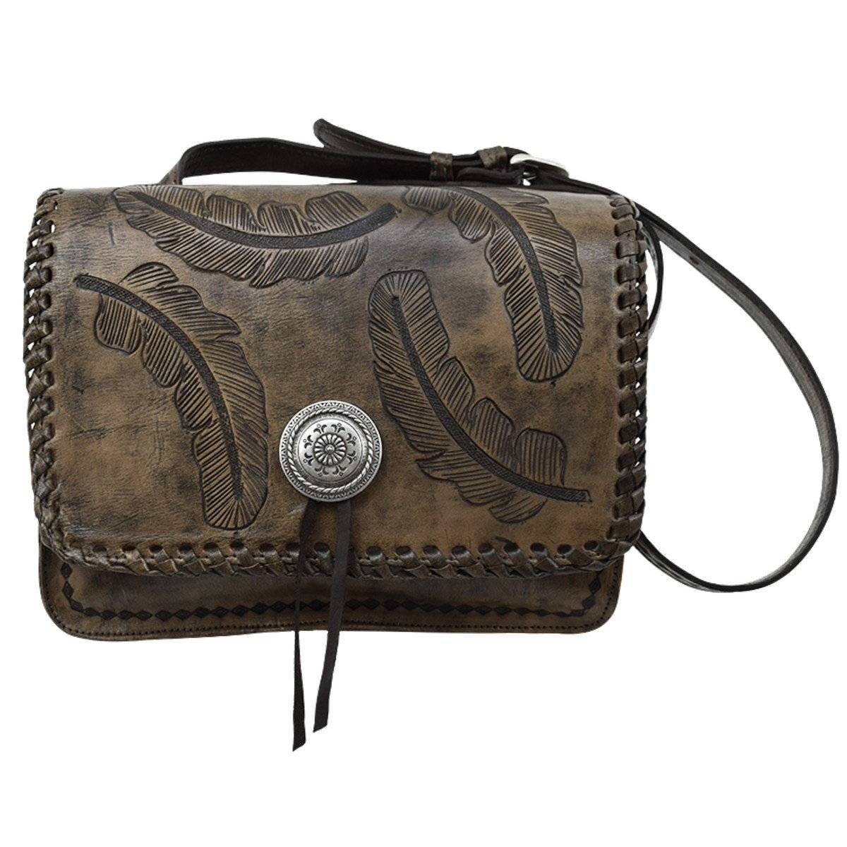 American West Sacred Bird Multi-Compartment Crossbody Flap Bag