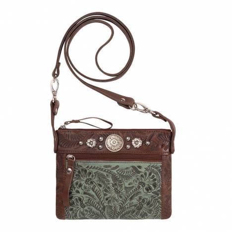 American West Trail Rider Hip/Crossbody Bag - Round Floral Conchos