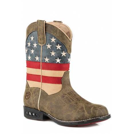 Roper Kids Patriot Western Lights Lite Up Boots