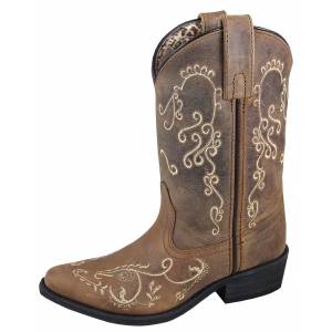 Smoky Mountain Jolene Boot - Kids - Brown Waxed Distress
