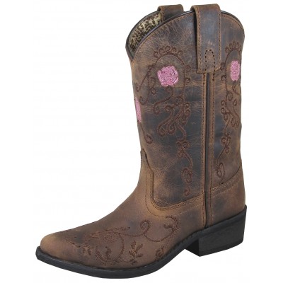 Smoky Mountain Rosette Boot - Youth - Brown Oil Distress