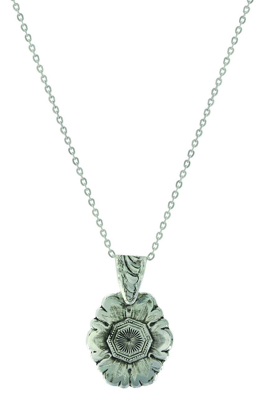 Montana Silver Antiqued Floral Pendant Necklace