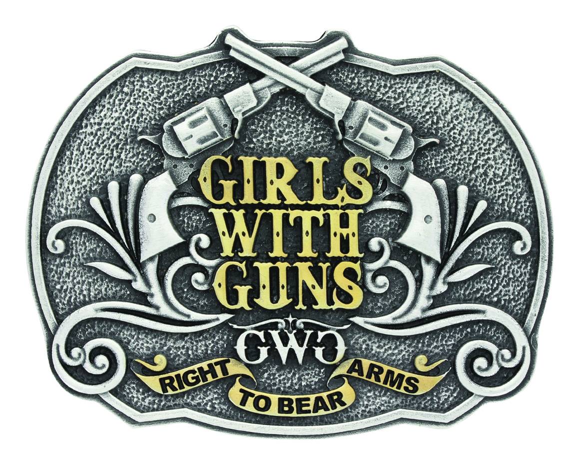 Montana Silver Girls with Gun Right to Bear Arms Attitude Buckle